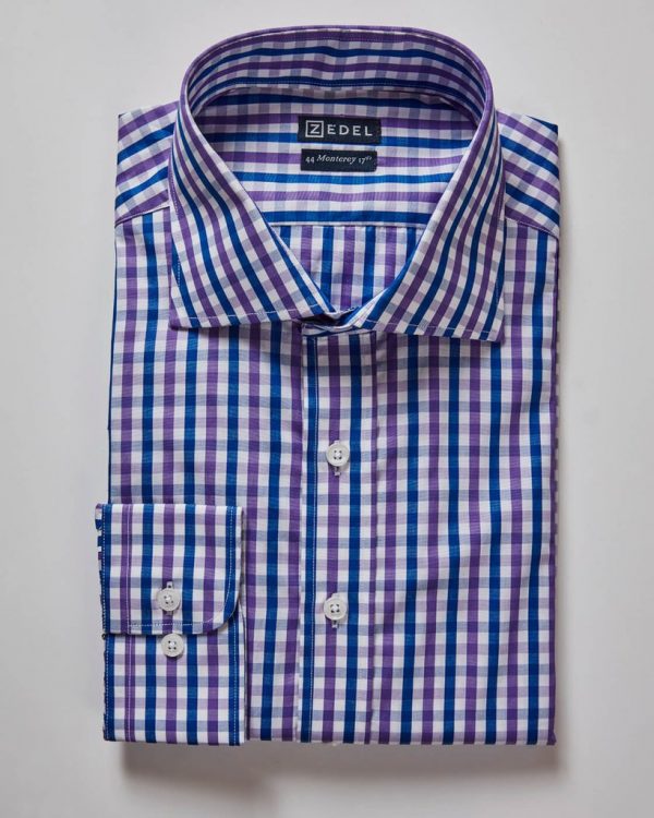 Zedel__Blue_Purple_and_white_Gingham_Check_Poplin_Shirt_01_1024x1024